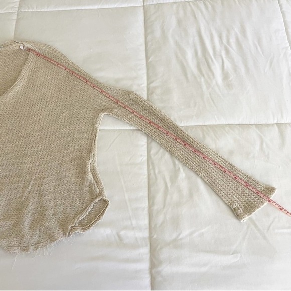 Uo Out From Under Tan Oversized Long Sleeve Button Up Thermal Top Size XS - Picture 14 of 14